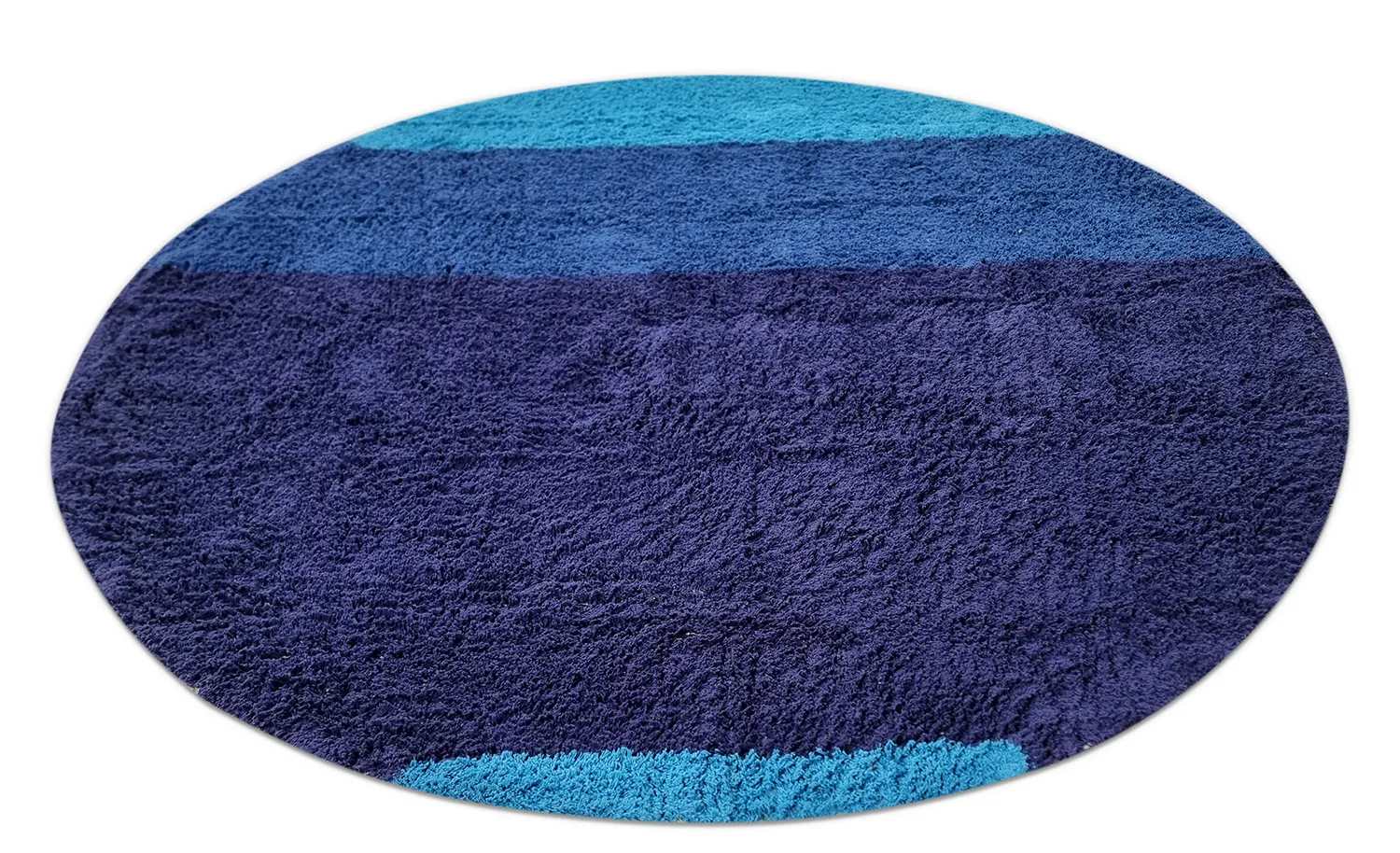 Okrągły dywan - Taro Natural Cotton Shaggy (niebieski)