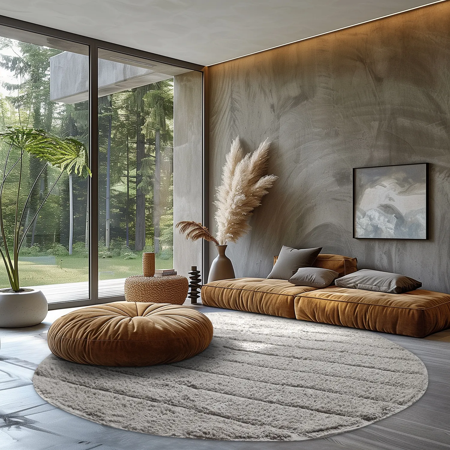 Okrągły dywan - Willow Natural Cotton Shaggy (greige)