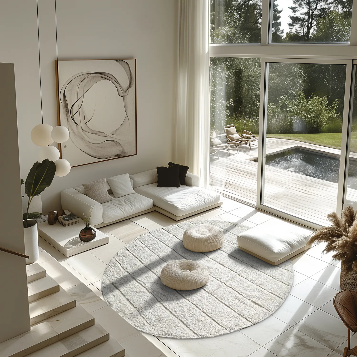 Okrągły dywan - Willow Natural Cotton Shaggy (offwhite)