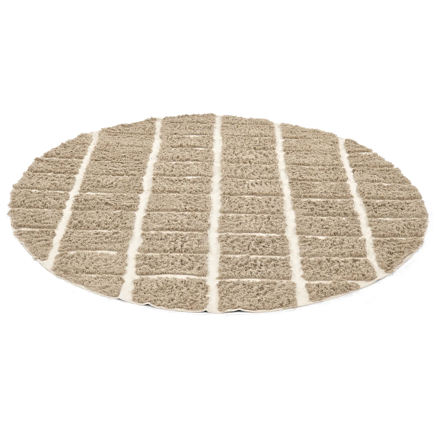 Okrągły dywan - Zola Natural Cotton Shaggy (beżowy)
