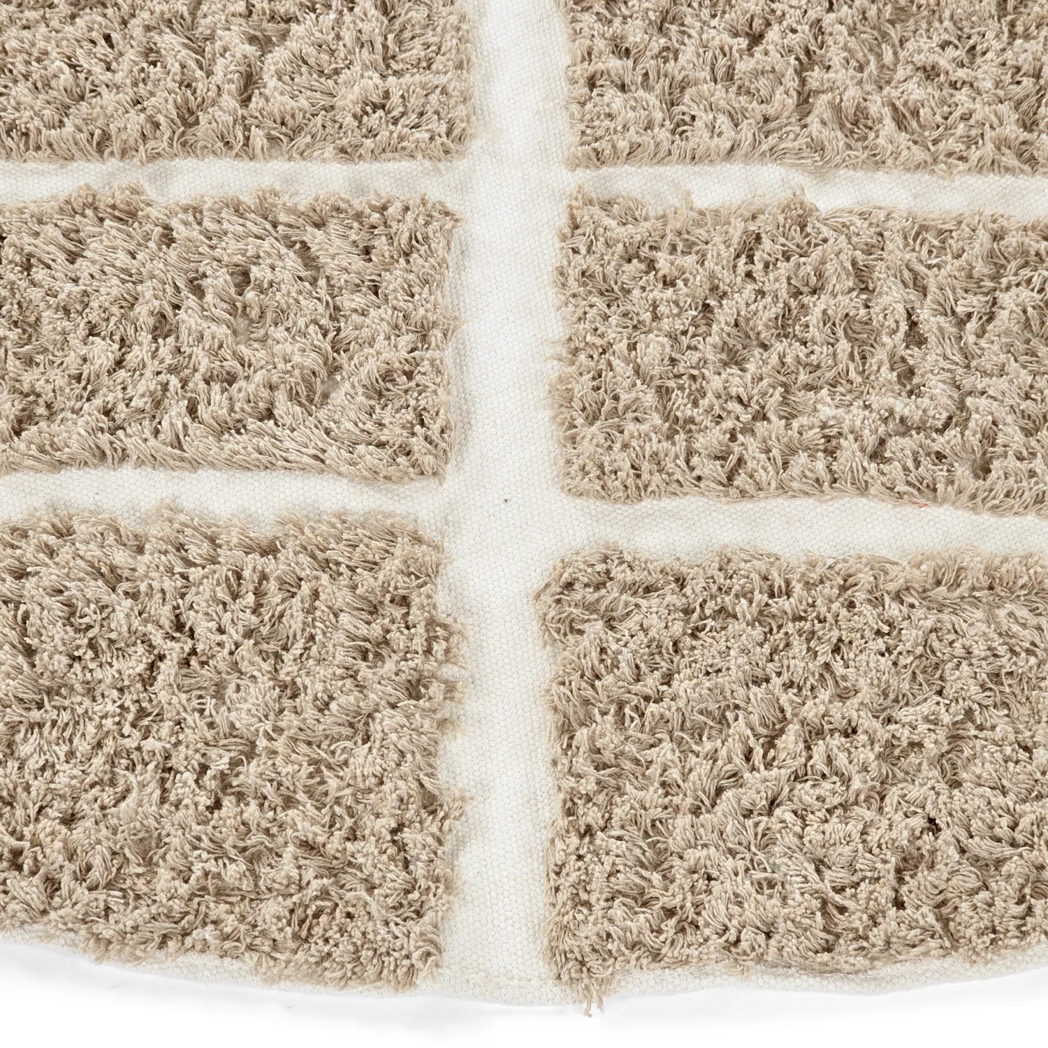 Okrągły dywan - Zola Natural Cotton Shaggy (beżowy)