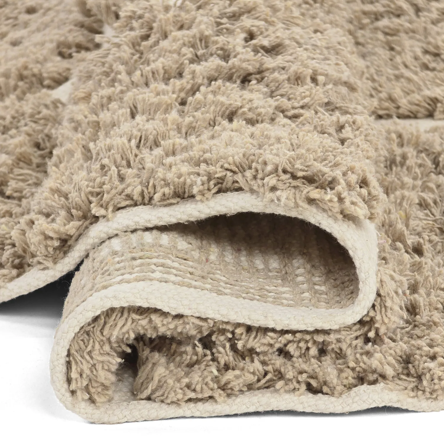 Okrągły dywan - Zola Natural Cotton Shaggy (beżowy)