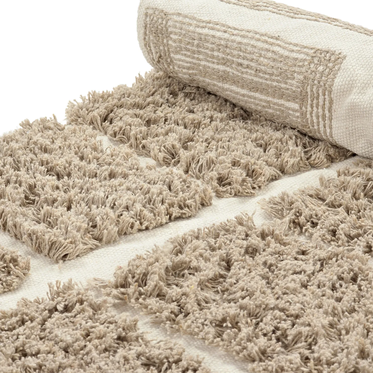 Okrągły dywan - Zola Natural Cotton Shaggy (beżowy)
