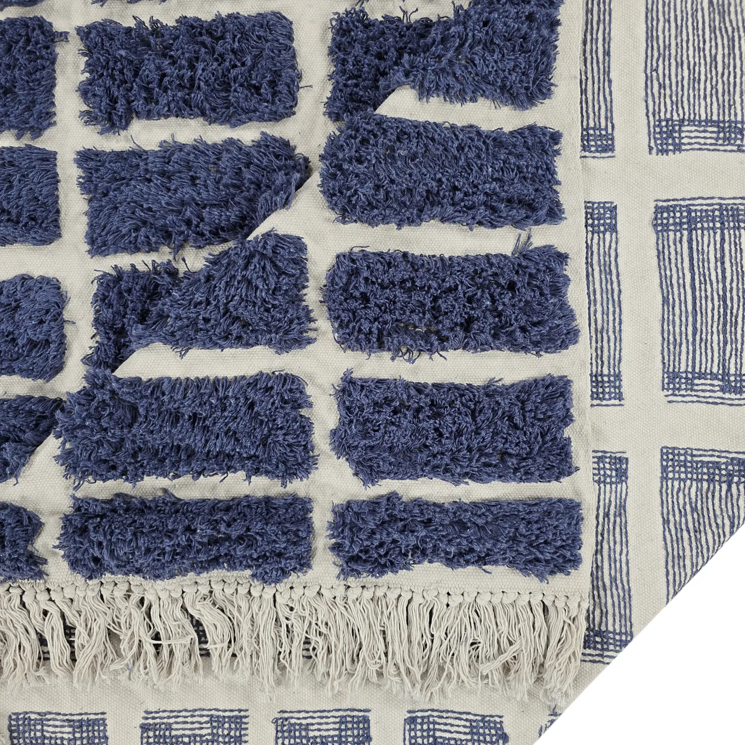 Dywany shaggy - Zola Natural Cotton Shaggy (niebieski)