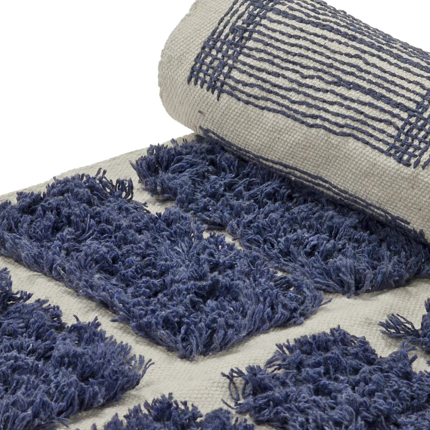 Dywany shaggy - Zola Natural Cotton Shaggy (niebieski)