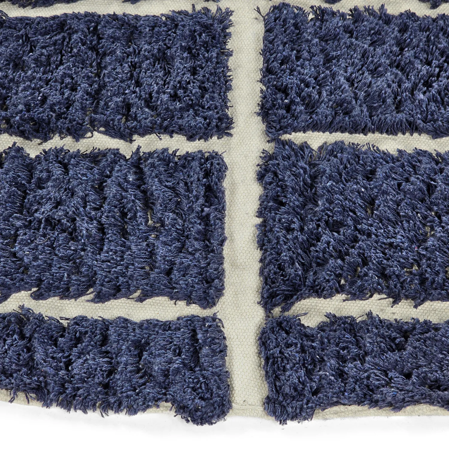 Okrągły dywan - Zola Natural Cotton Shaggy (niebieski)