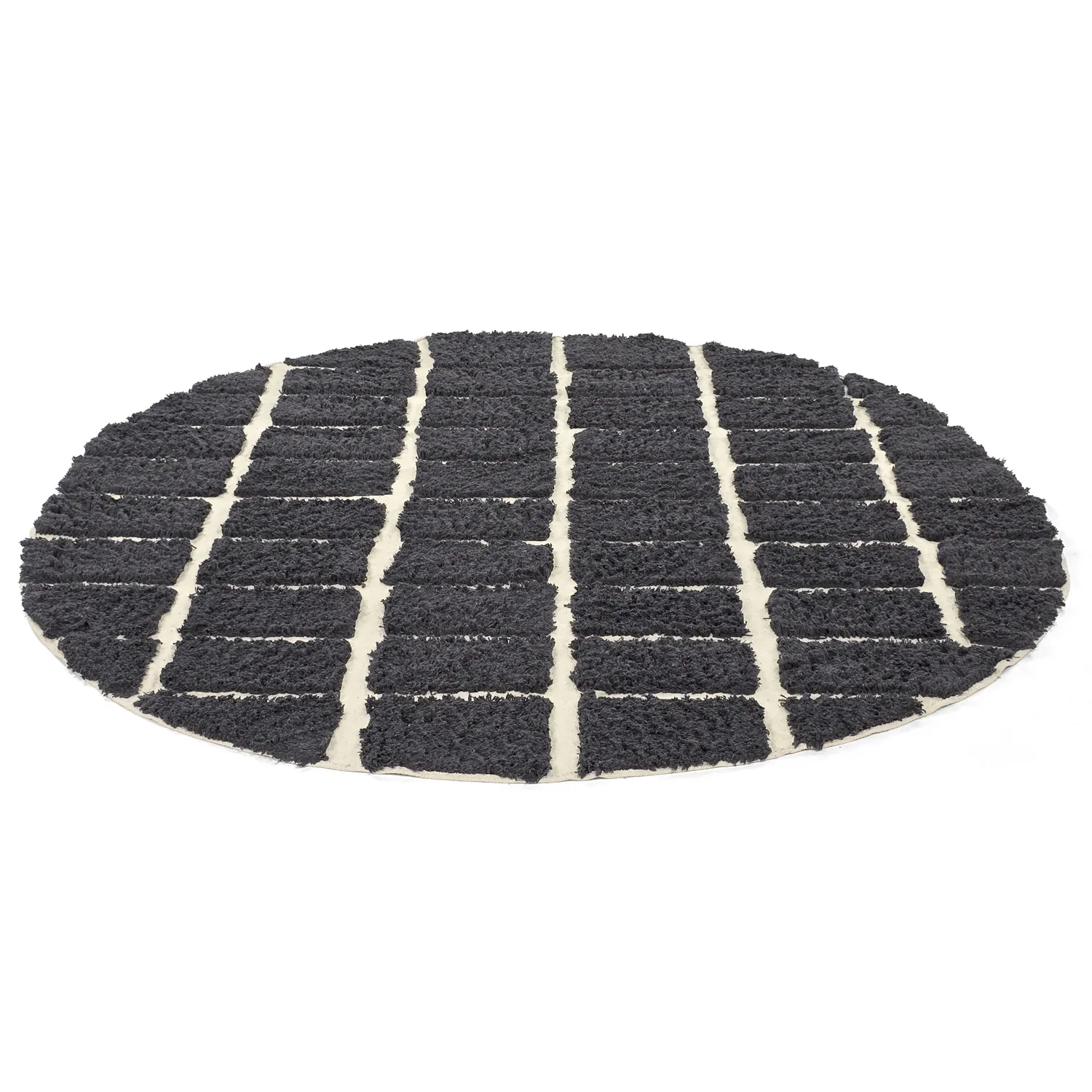 Okrągły dywan - Zola Natural Cotton Shaggy (ciemnoszary)