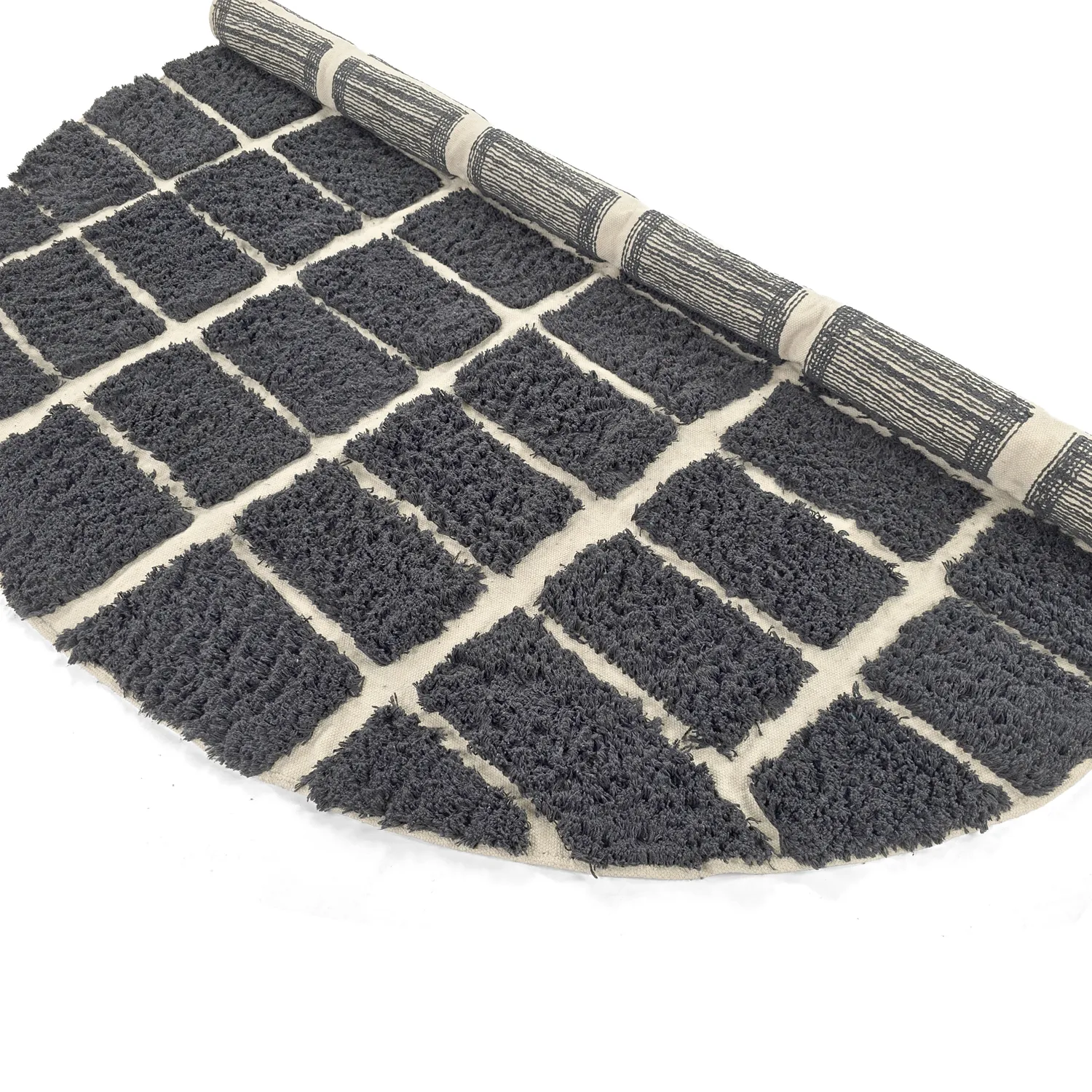 Okrągły dywan - Zola Natural Cotton Shaggy (ciemnoszary)
