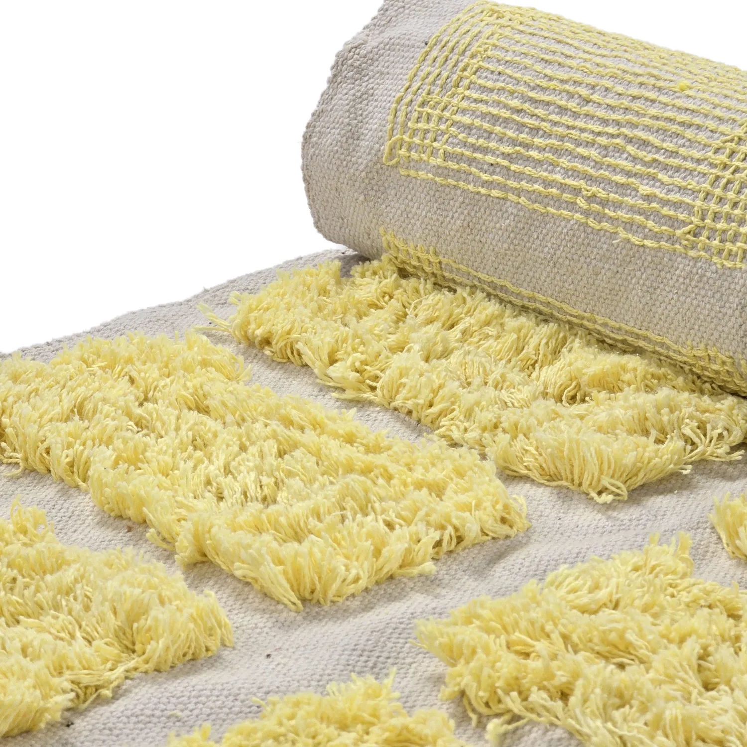 Dywany shaggy - Zola Natural Cotton Shaggy (żółty)
