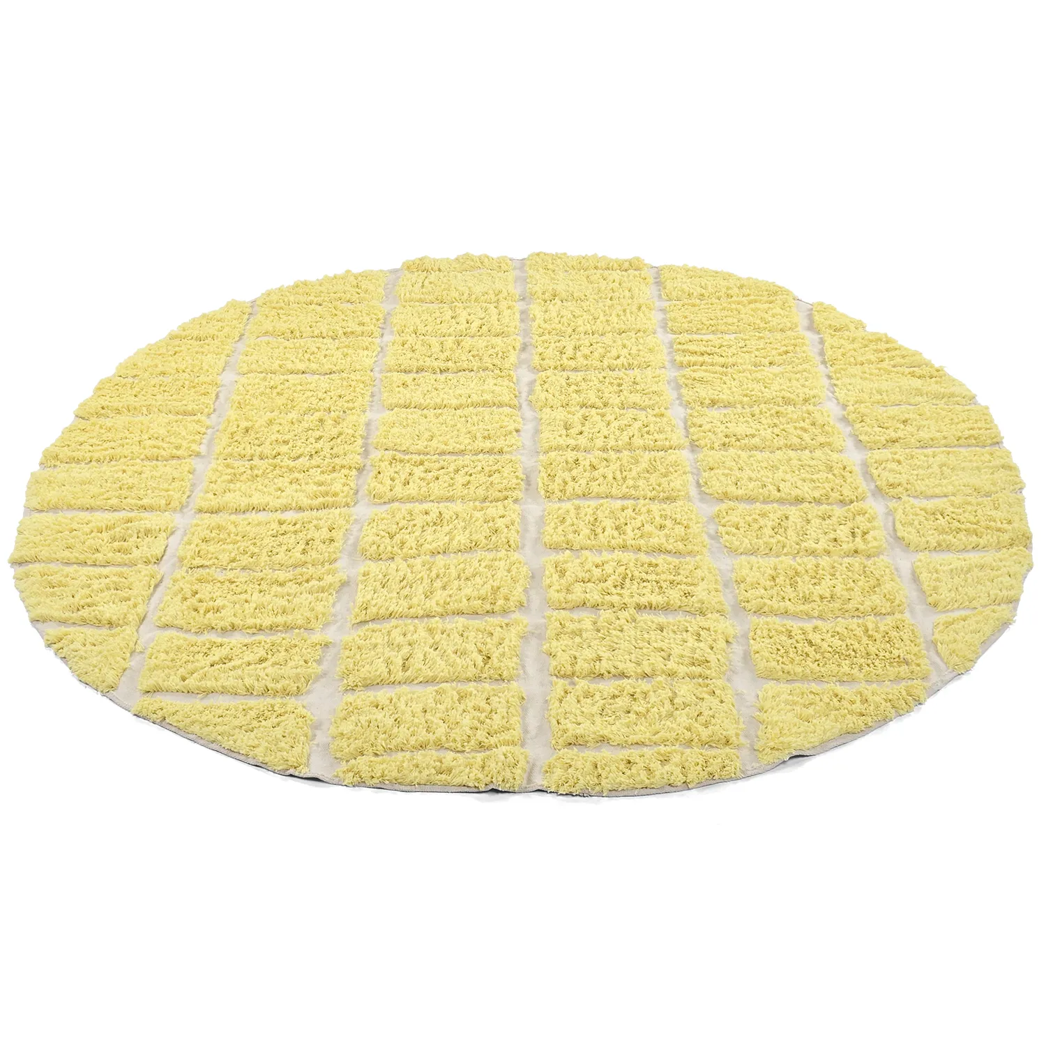 Okrągły dywan - Zola Natural Cotton Shaggy (żółty)