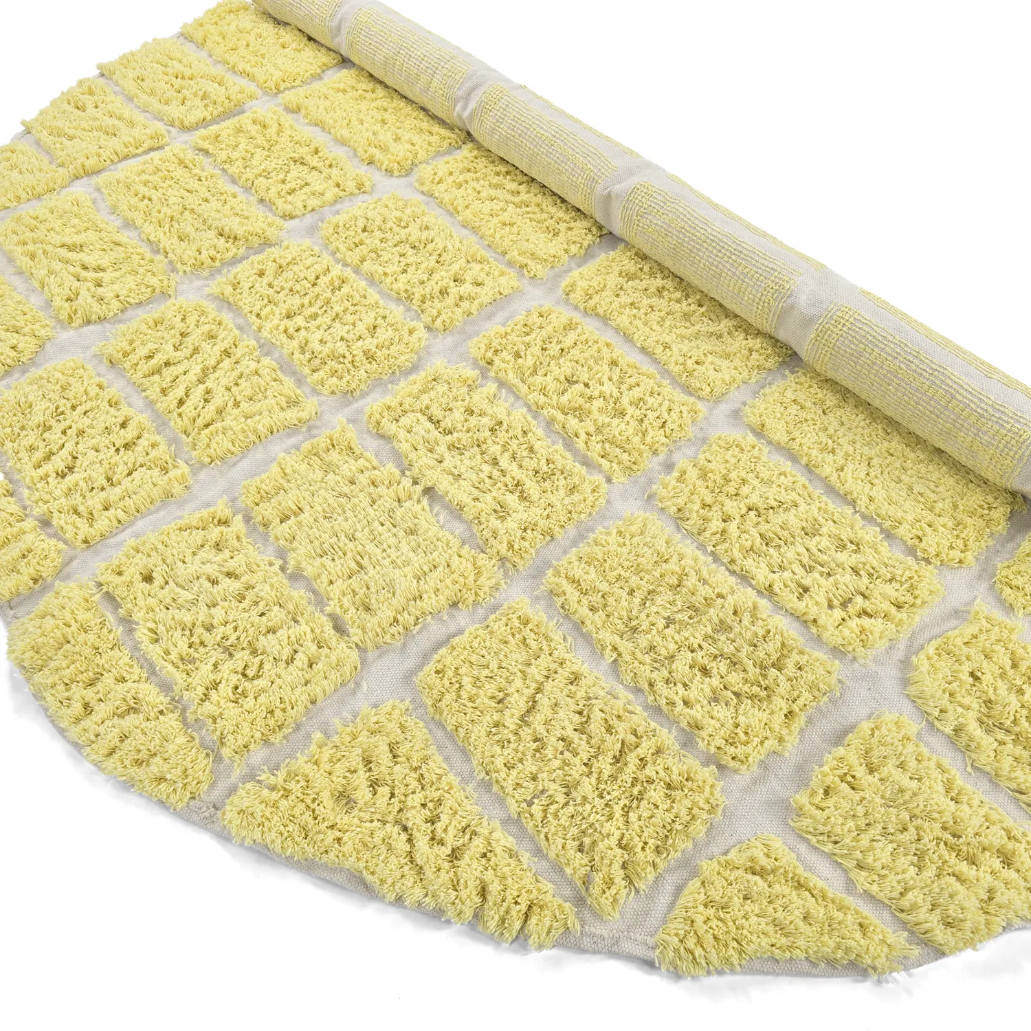 Okrągły dywan - Zola Natural Cotton Shaggy (żółty)