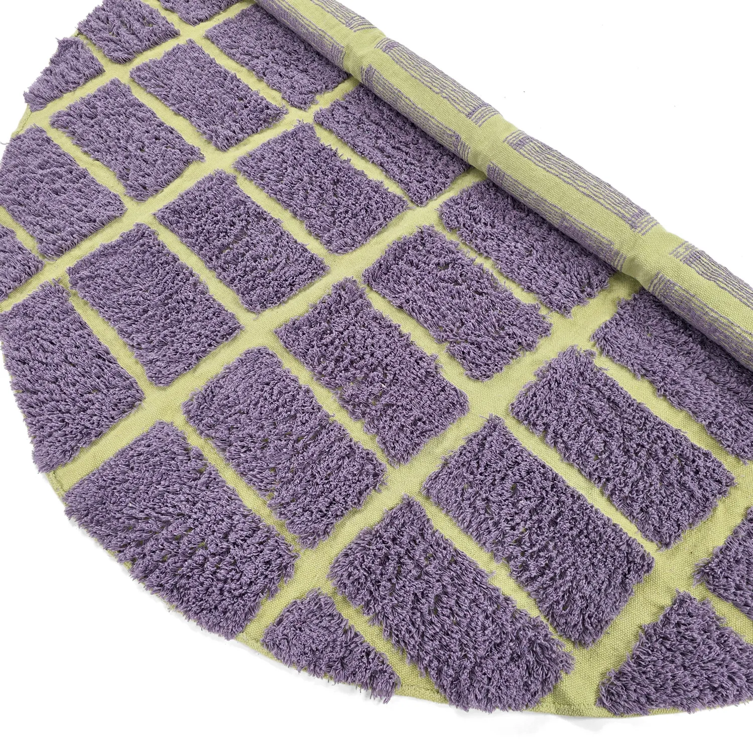 Okrągły dywan - Zola Natural Cotton Shaggy (fioletowy)