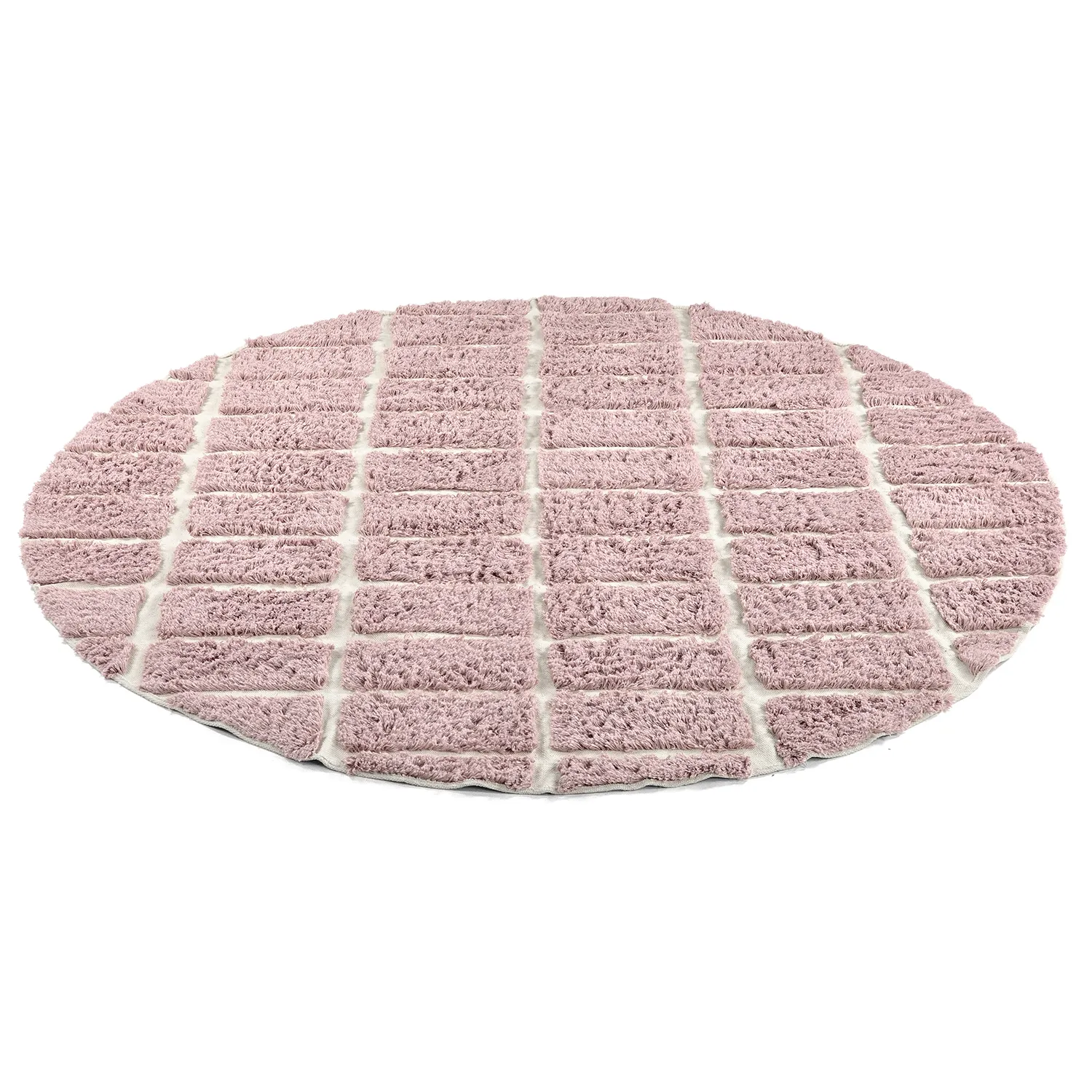 Okrągły dywan - Zola Natural Cotton Shaggy (różowy)