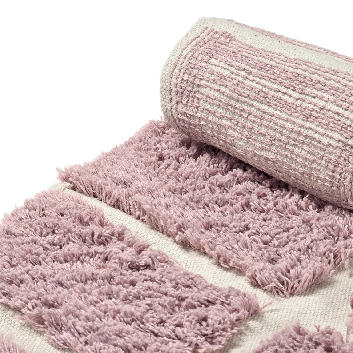 Okrągły dywan - Zola Natural Cotton Shaggy (różowy)