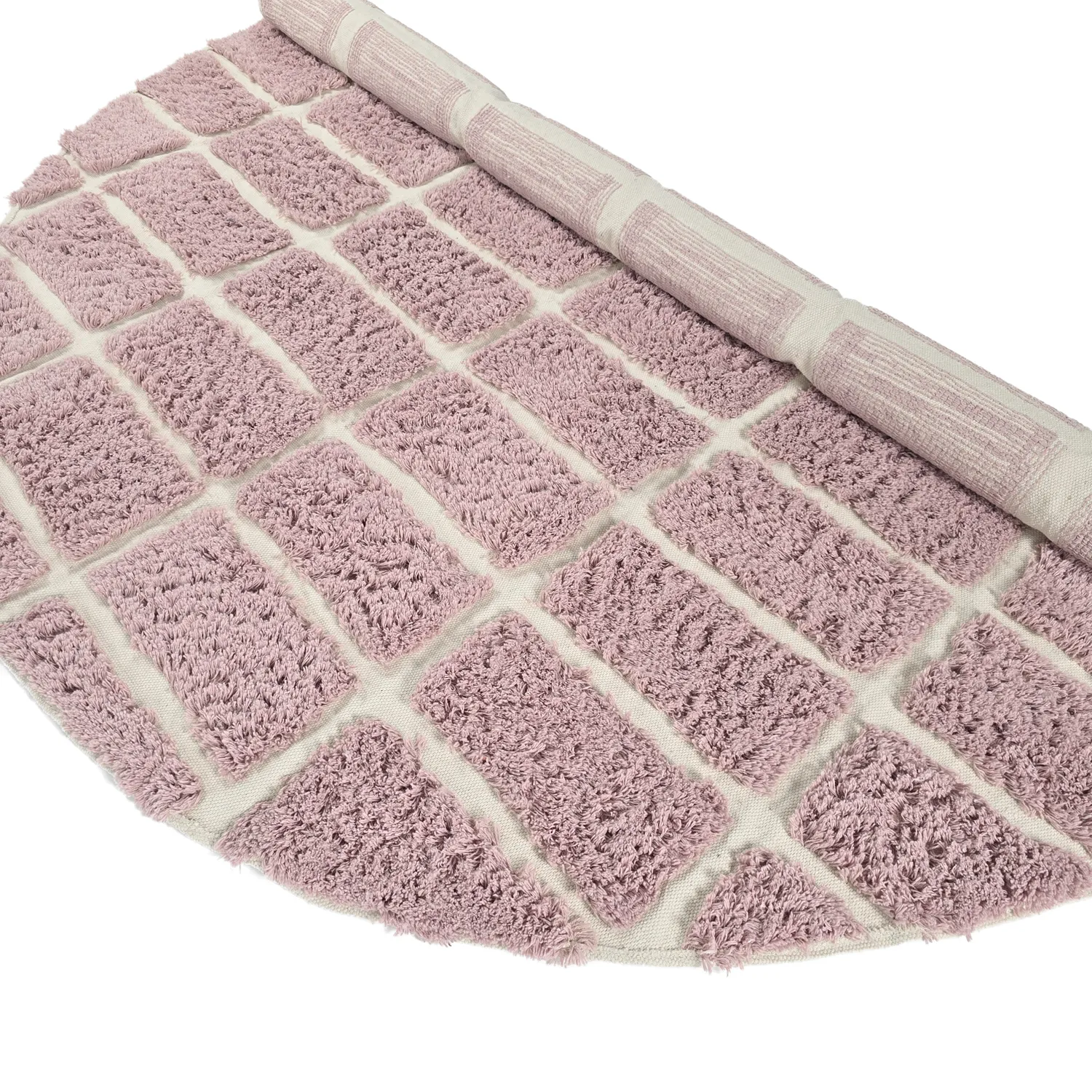 Okrągły dywan - Zola Natural Cotton Shaggy (różowy)