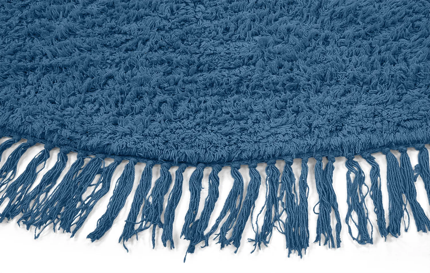 Okrągły dywan - Alba Natural Cotton Shaggy (niebieski)