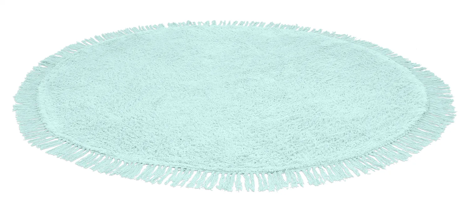 Okrągły dywan - Alba Natural Cotton Shaggy (turkus)