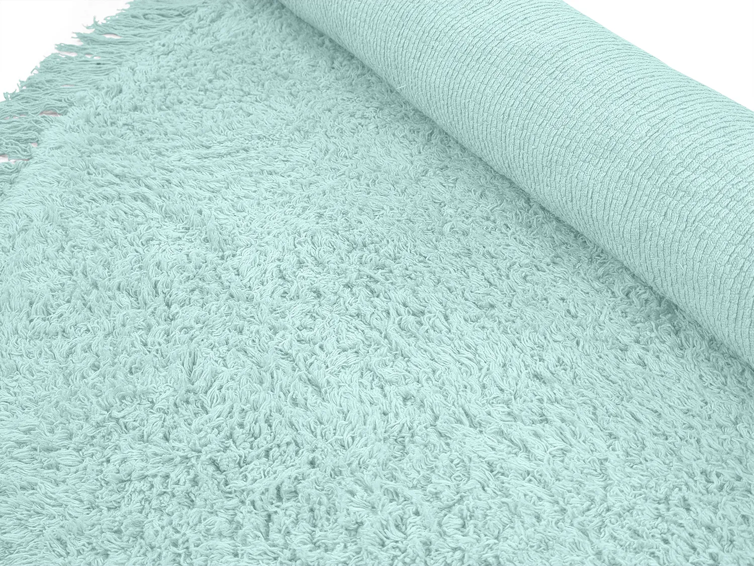 Okrągły dywan - Alba Natural Cotton Shaggy (turkus)