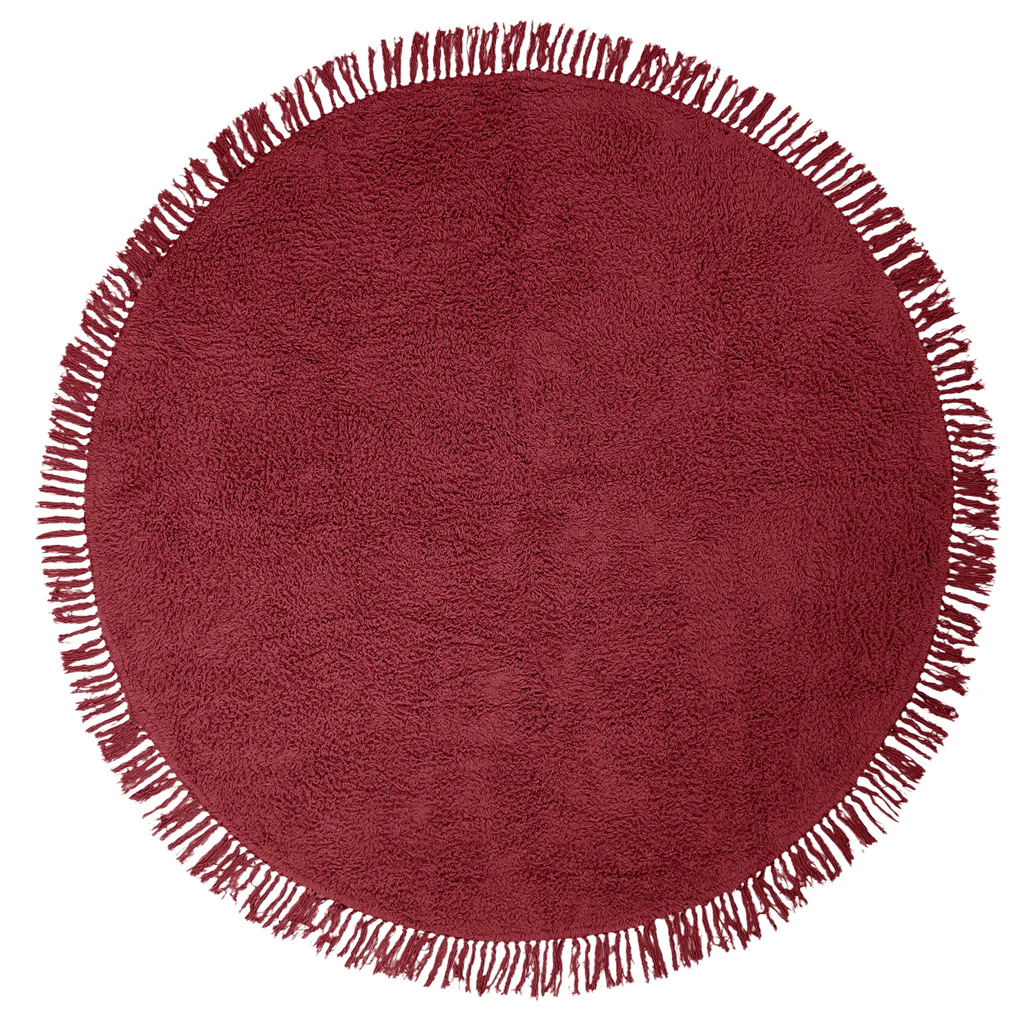 Okrągły dywan - Alba Natural Cotton Shaggy (burgundia)