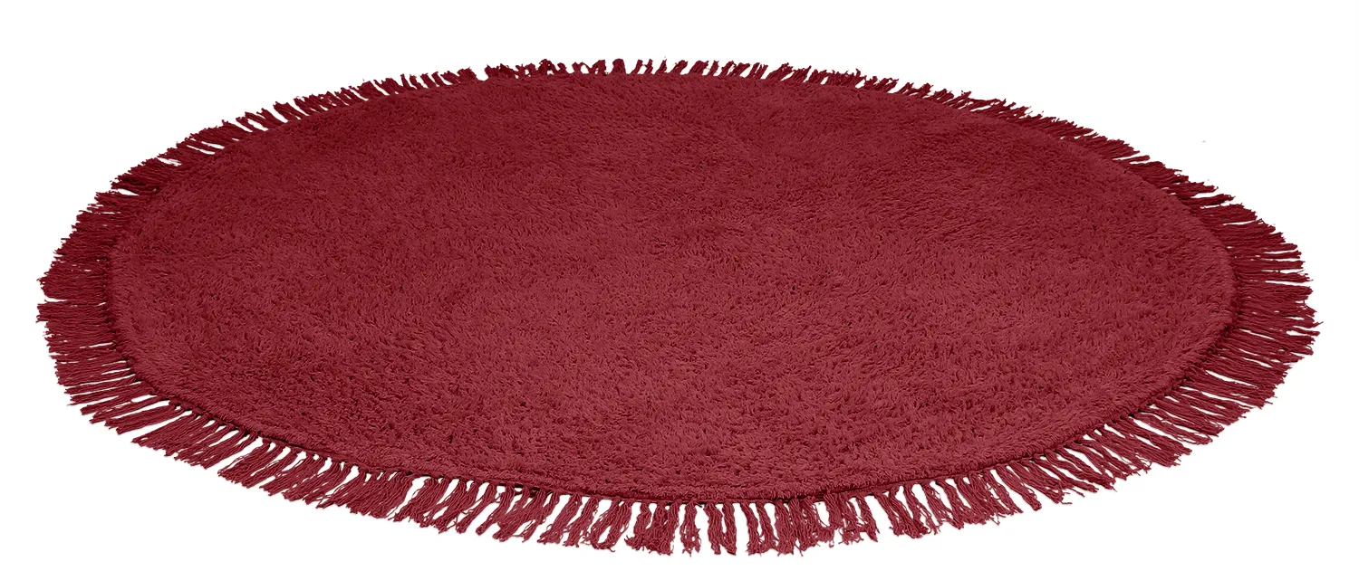 Okrągły dywan - Alba Natural Cotton Shaggy (burgundia)