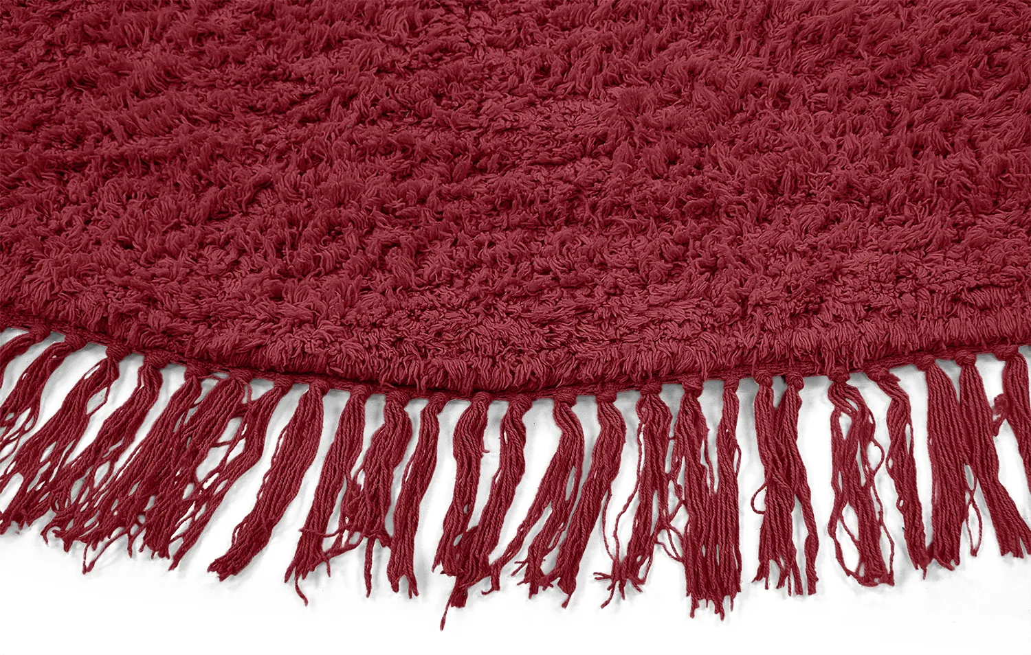 Okrągły dywan - Alba Natural Cotton Shaggy (burgundia)