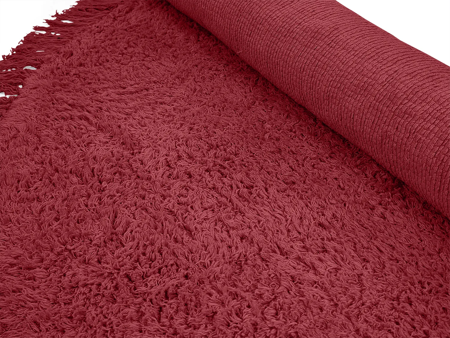 Okrągły dywan - Alba Natural Cotton Shaggy (burgundia)