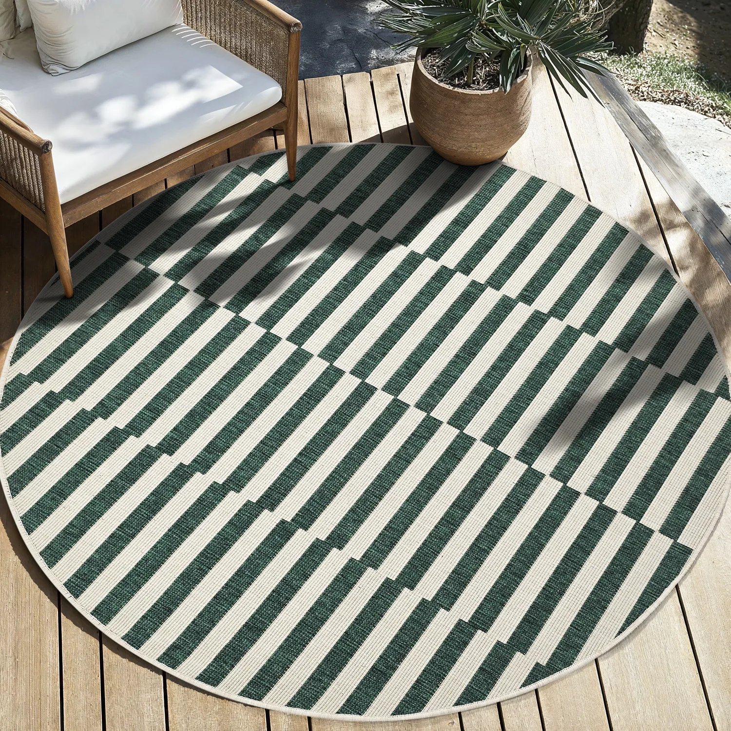 Okrągły dywan - Indoor/Outdoor Otto (zielony)