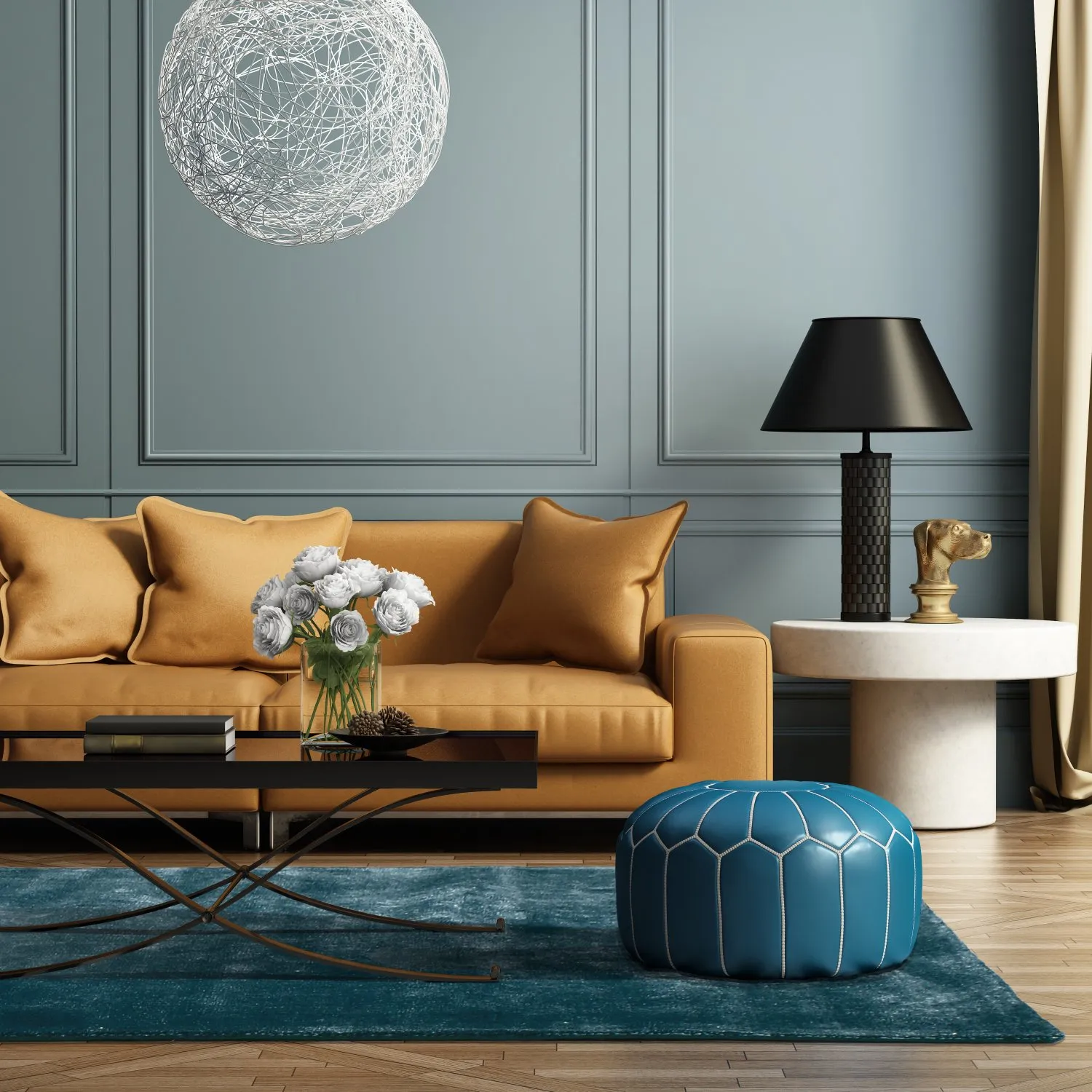 Recycled PET with viscose look (niebieski)