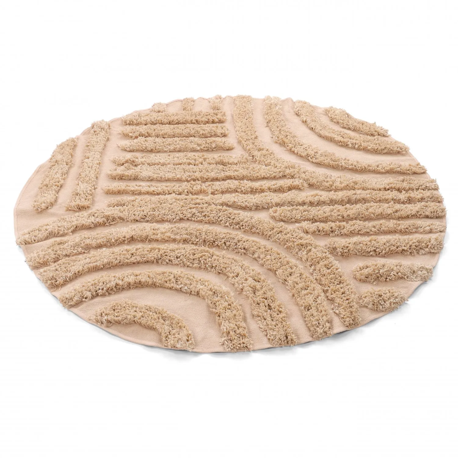 Okrągły dywan - Cazorla Natural Cotton Shaggy (beżowy)