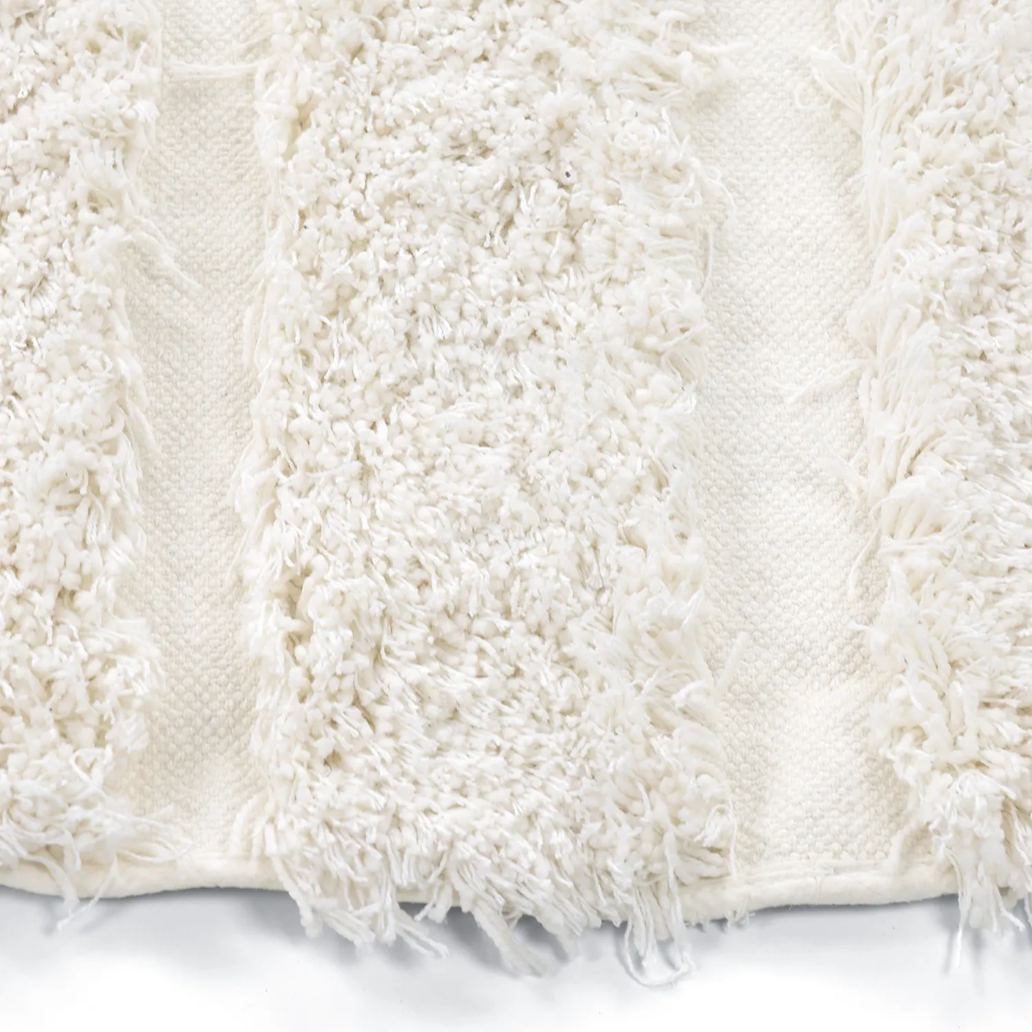 Okrągły dywan - Lindos Natural Cotton Shaggy (biały)