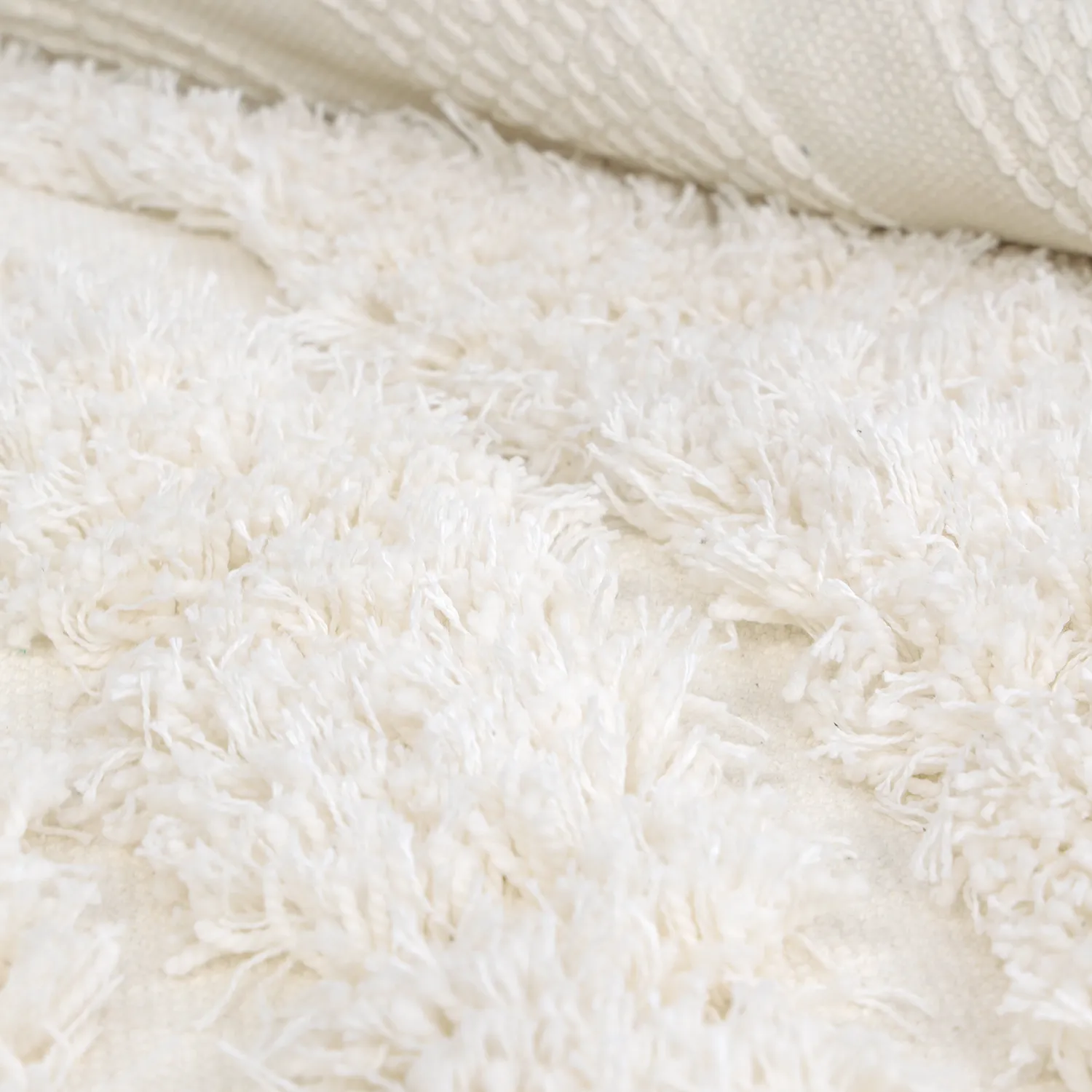 Okrągły dywan - Lindos Natural Cotton Shaggy (biały)