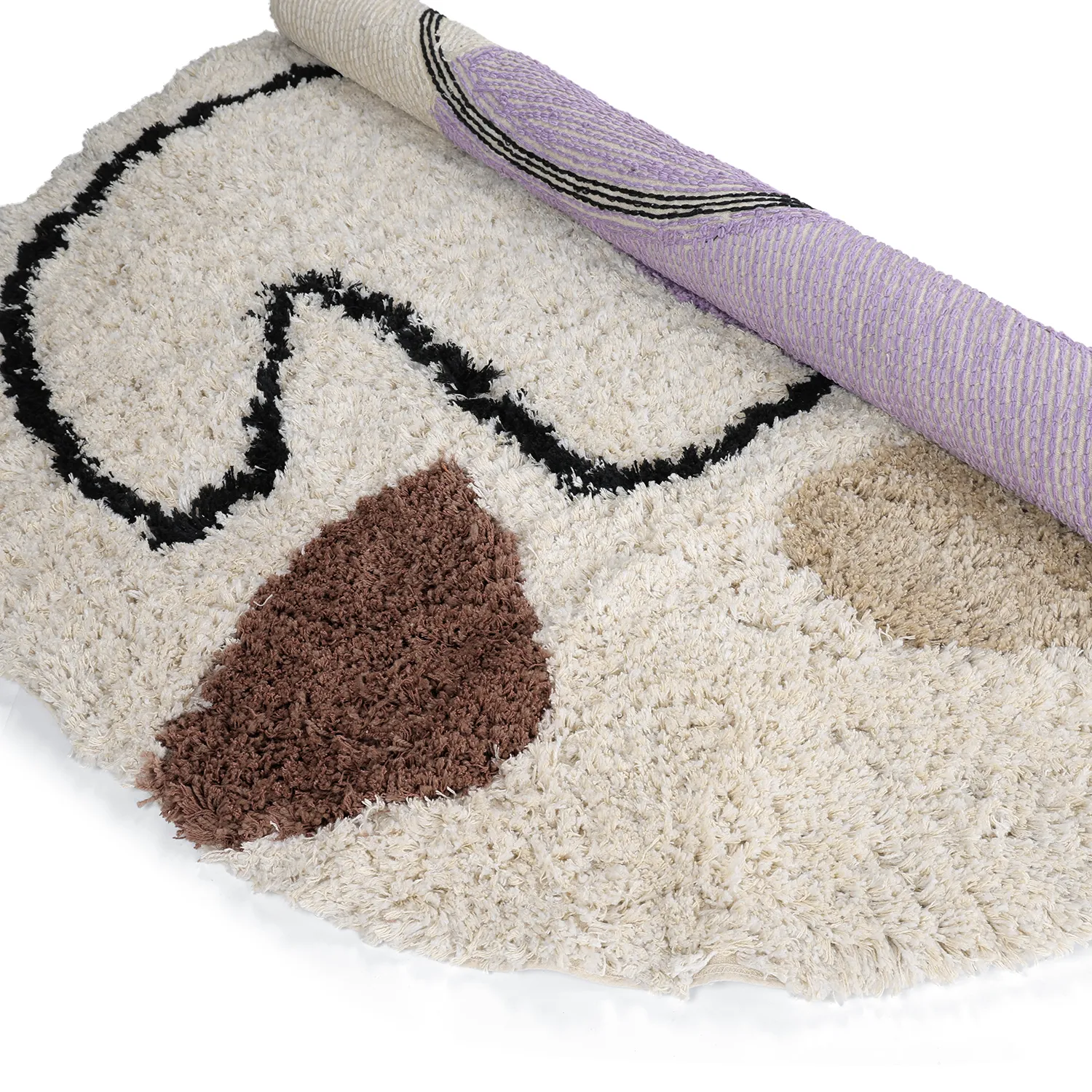 Okrągły dywan - Naousa Natural Cotton Shaggy (wielokolorowy)