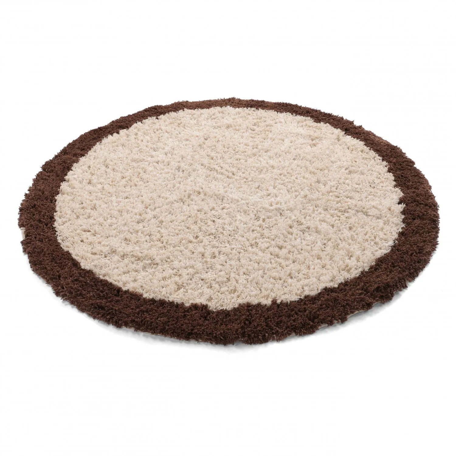 Okrągły dywan - Sagres Natural Cotton Shaggy (złamana biel/brązowy)