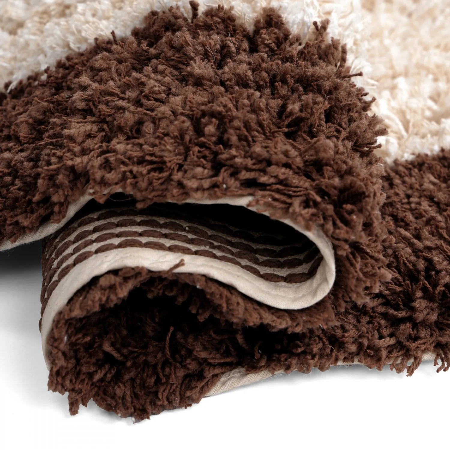 Okrągły dywan - Sagres Natural Cotton Shaggy (złamana biel/brązowy)