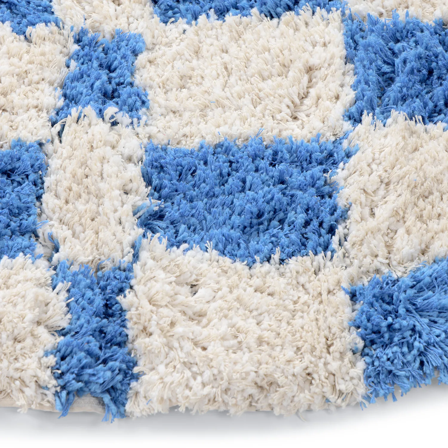 Okrągły dywan - Atrani Natural Cotton Shaggy (niebieski)
