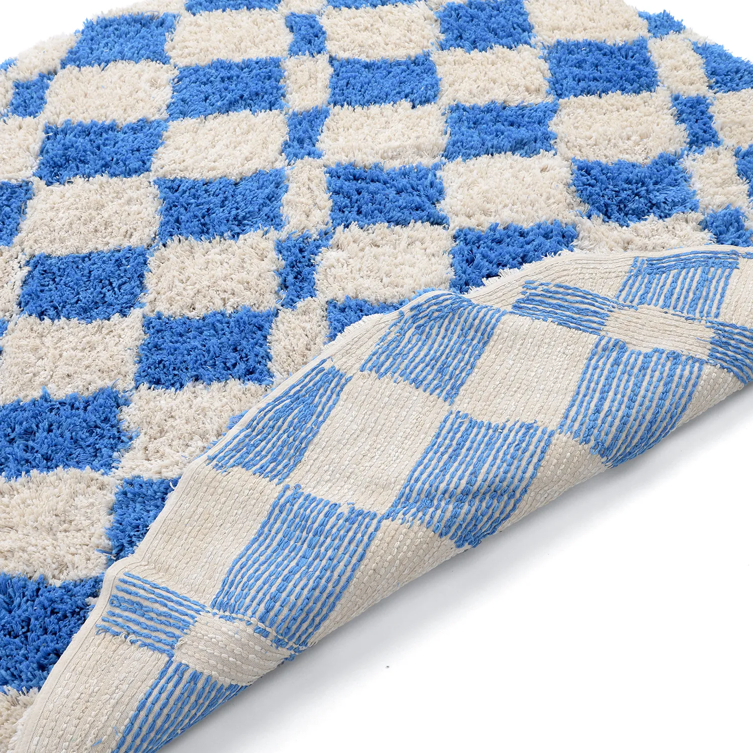 Okrągły dywan - Atrani Natural Cotton Shaggy (niebieski)