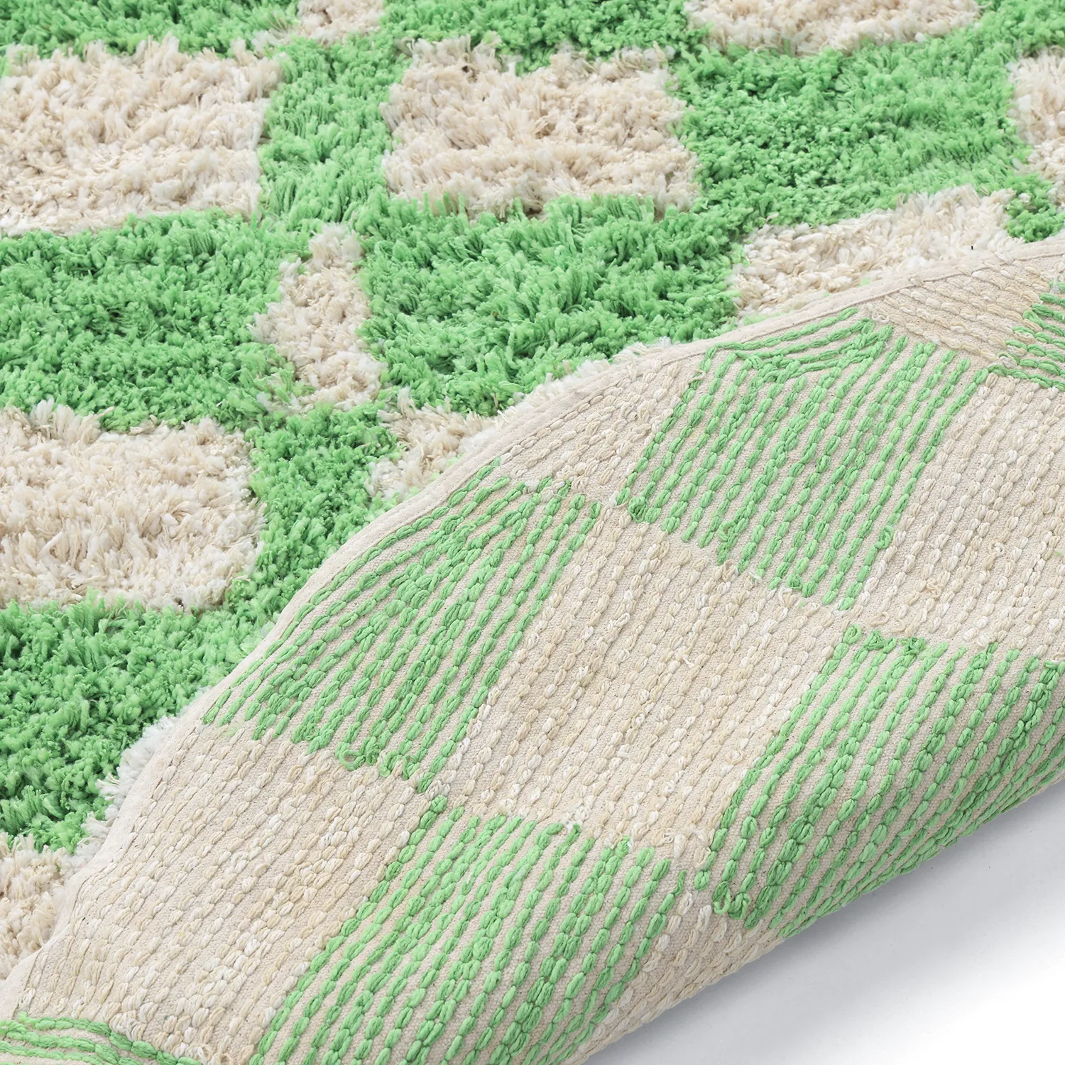Okrągły dywan - Atrani Natural Cotton Shaggy (zielony)