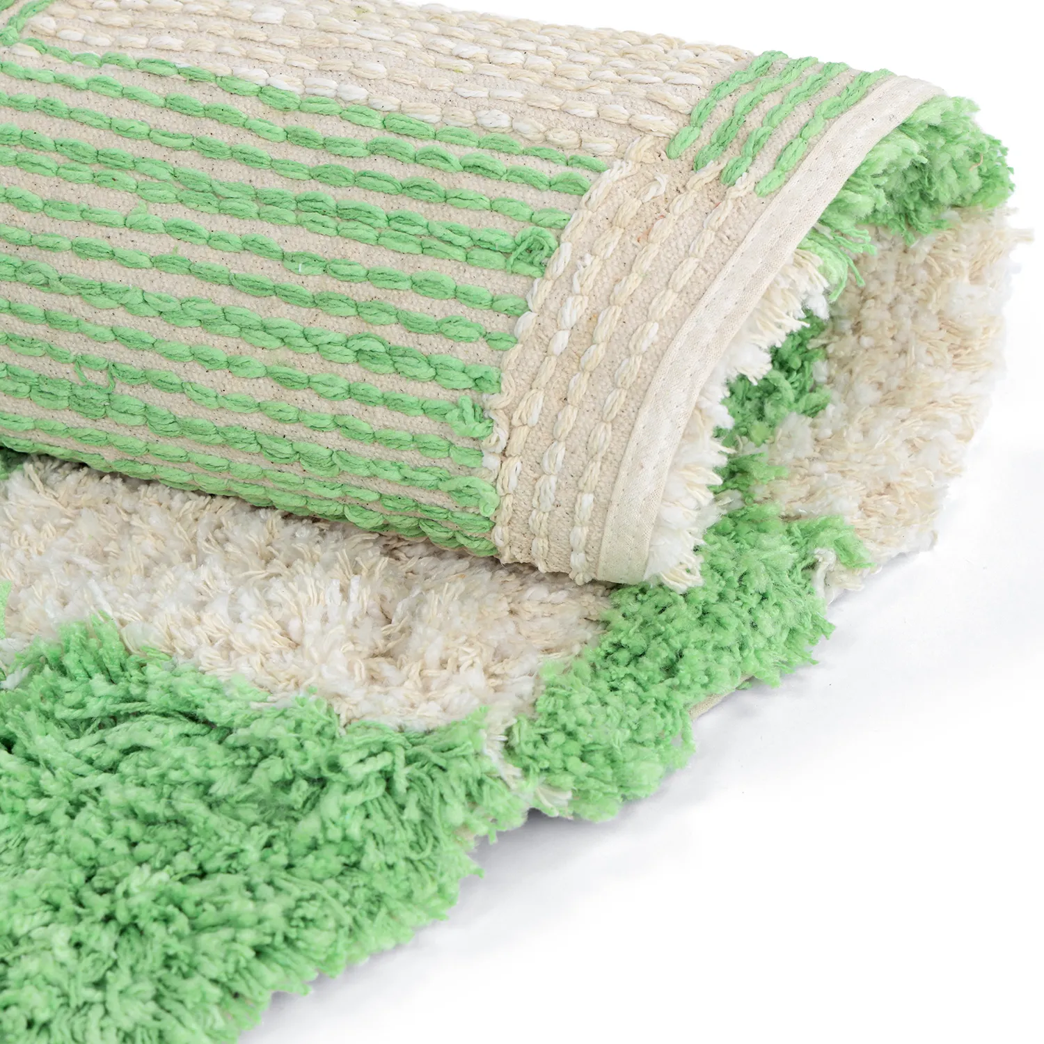 Okrągły dywan - Atrani Natural Cotton Shaggy (zielony)