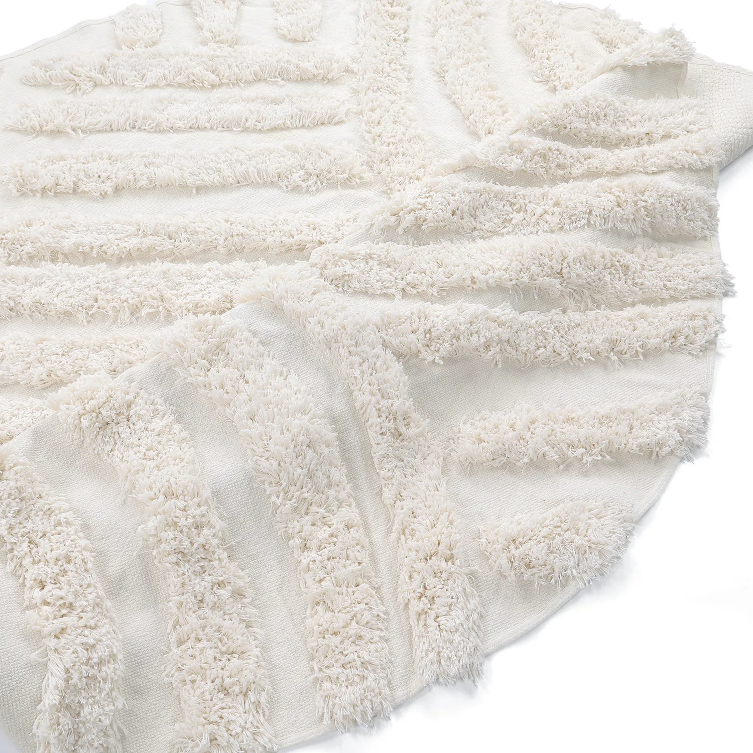 Okrągły dywan - Cazorla Natural Cotton Shaggy (białawy)