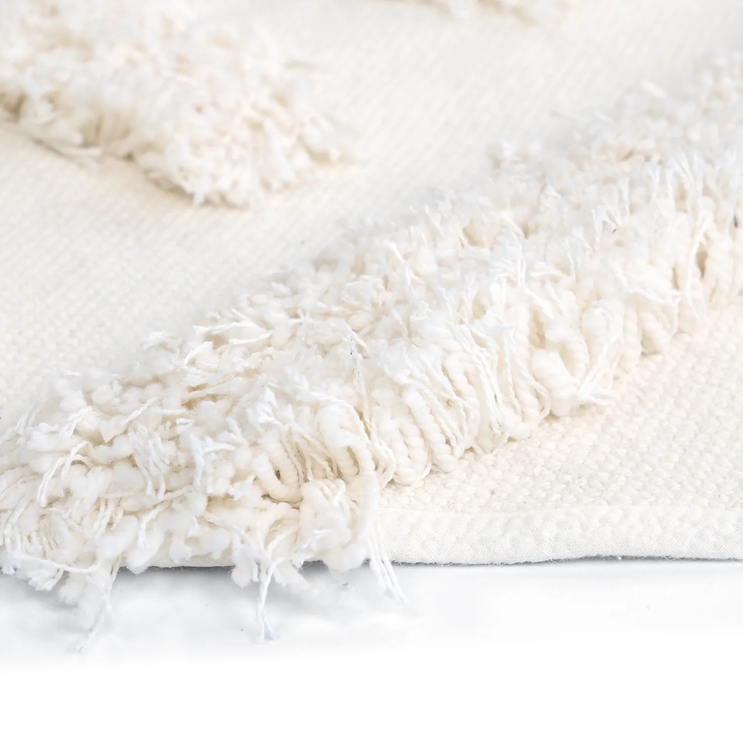 Okrągły dywan - Cazorla Natural Cotton Shaggy (białawy)