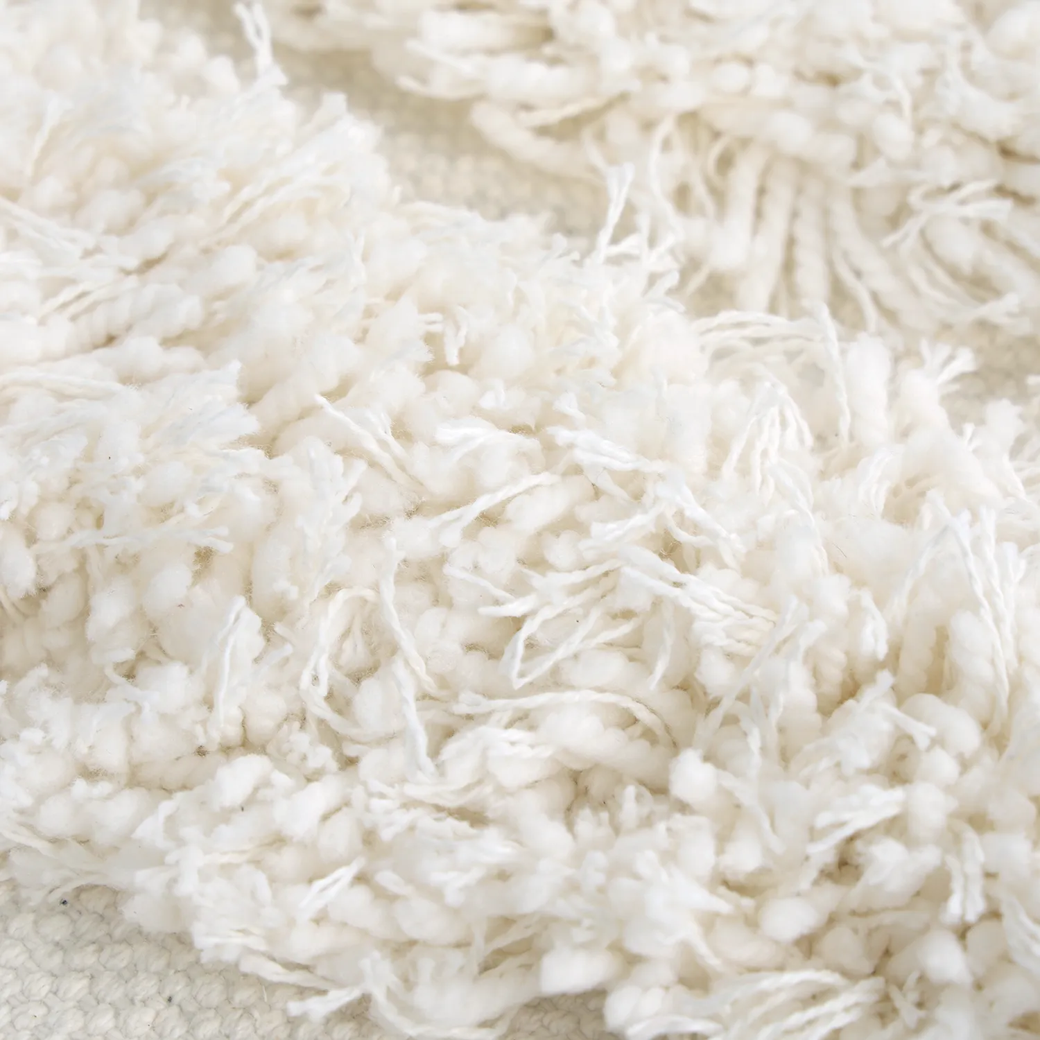 Okrągły dywan - Cazorla Natural Cotton Shaggy (białawy)