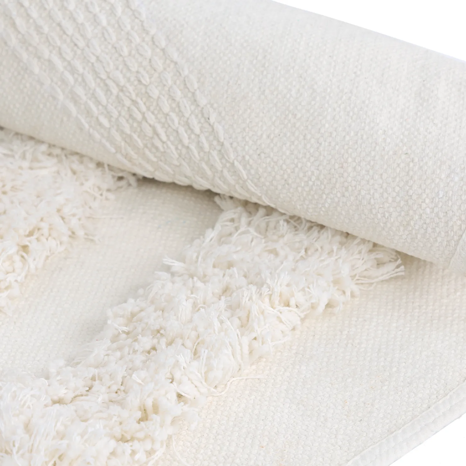 Okrągły dywan - Cazorla Natural Cotton Shaggy (białawy)