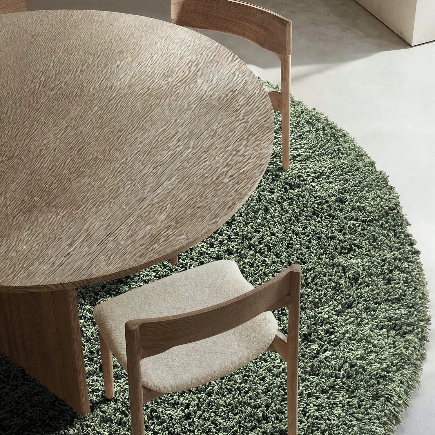 Okrągły dywan - Combarro Solid Cotton Shaggy (zielony)