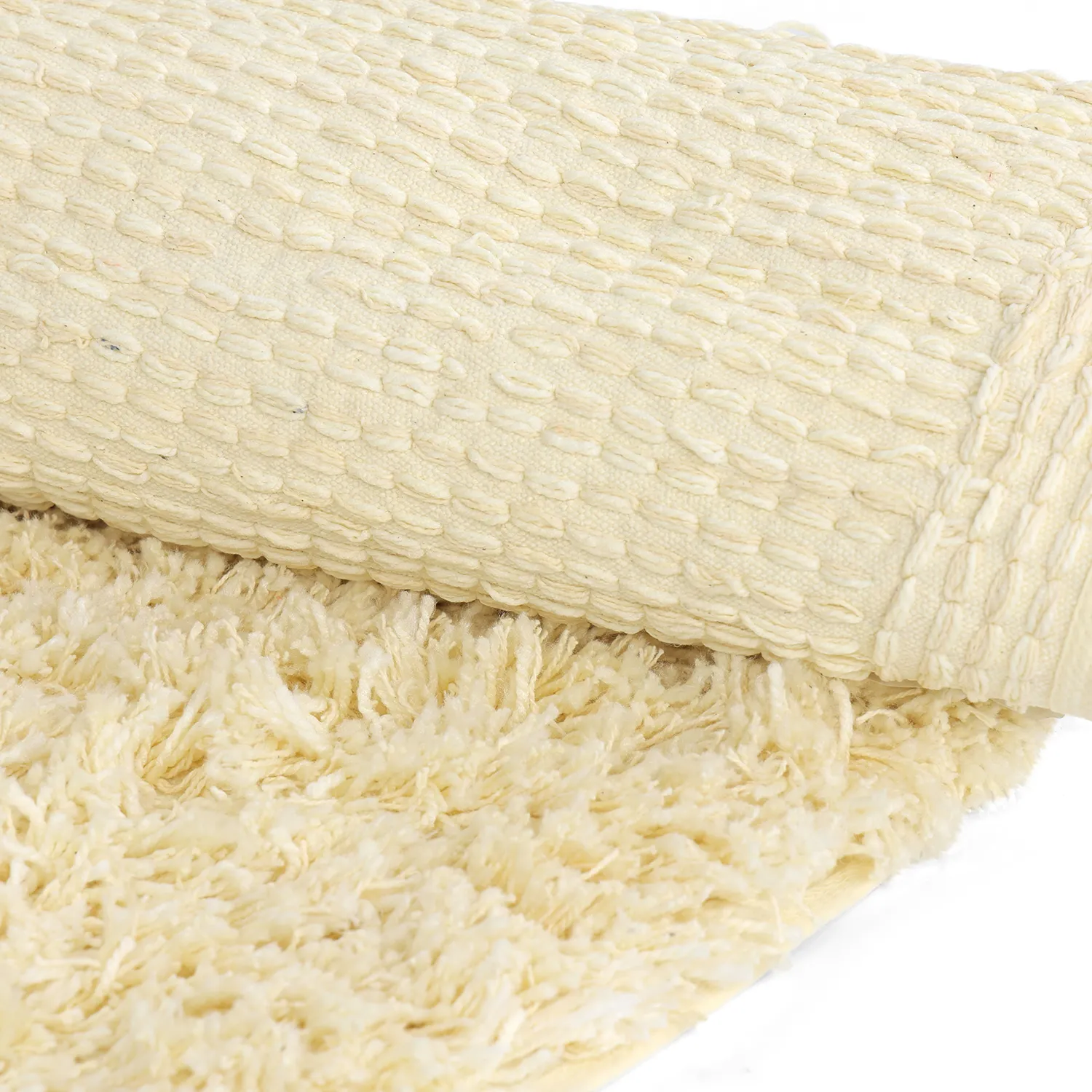 Okrągły dywan - Combarro Solid Cotton Shaggy (jasnożółty)