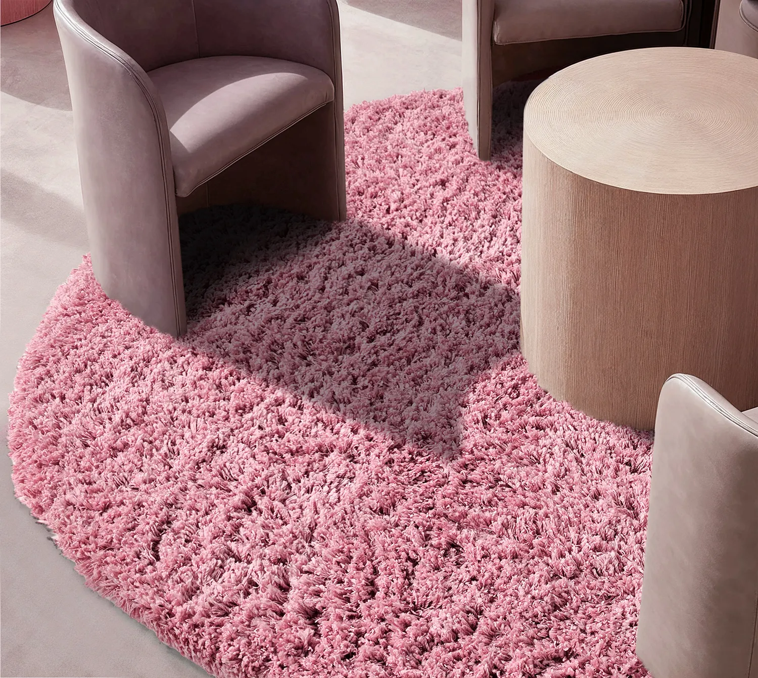 Okrągły dywan - Combarro Solid Cotton Shaggy (jasnoróżowy)