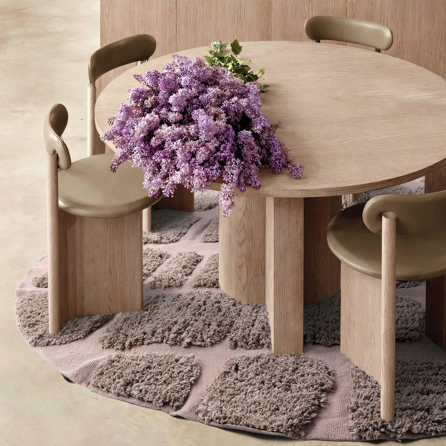 Okrągły dywan - Otranto Natural Cotton Shaggy (taupe)