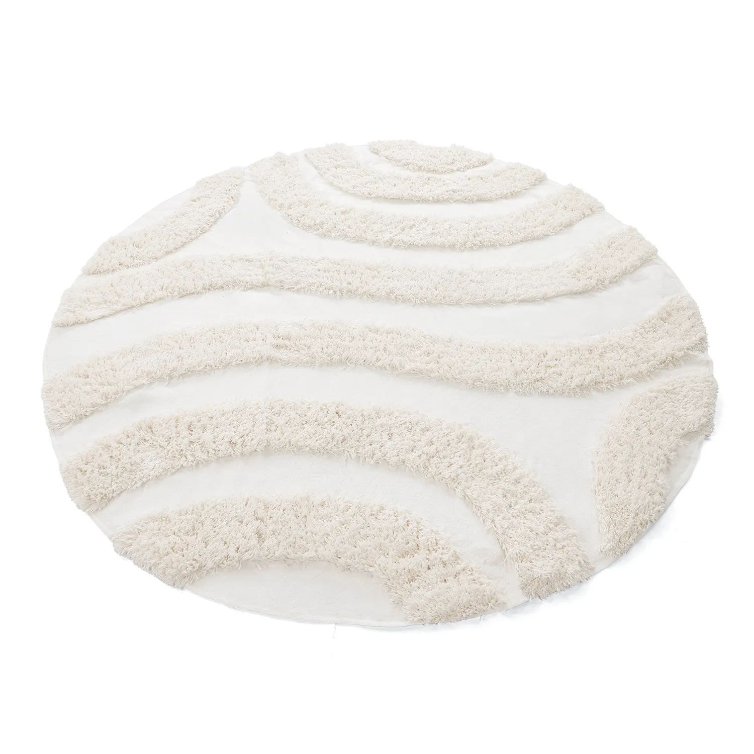 Okrągły dywan - Sivota Natural Cotton Shaggy (białawy)