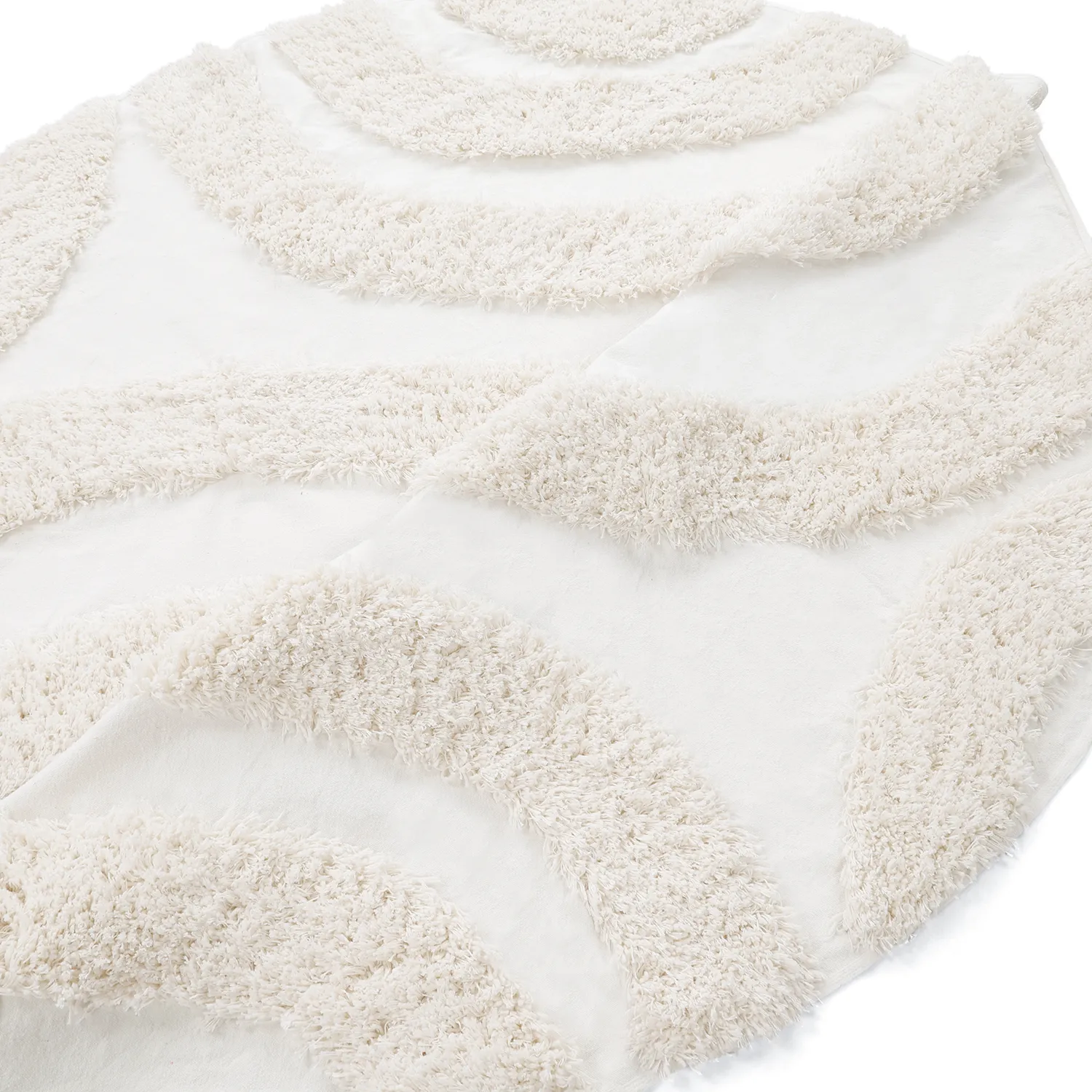 Okrągły dywan - Sivota Natural Cotton Shaggy (białawy)