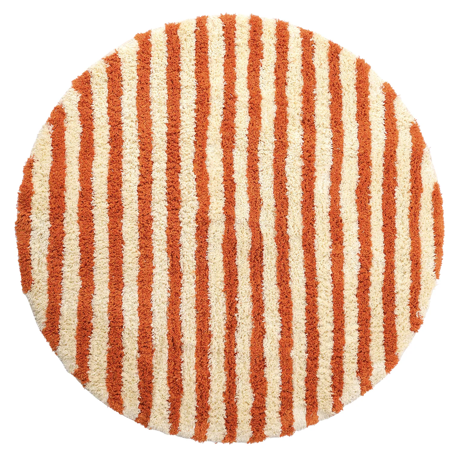Okrągły dywan - Thira Stripe Cotton Shaggy (jasnożółty/jasnopomarańczowy)