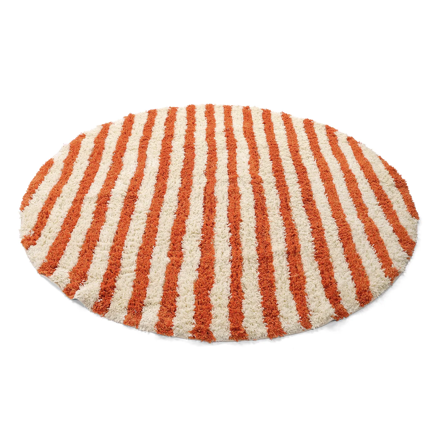Okrągły dywan - Thira Stripe Cotton Shaggy (jasnożółty/jasnopomarańczowy)